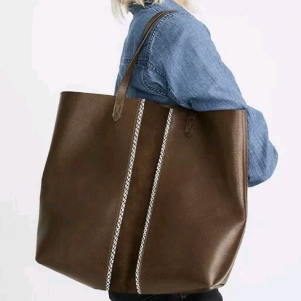 Madewell The Suede Inset Edition Transport Tote Shoulder Bag New With Tag